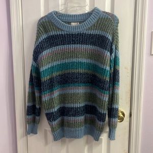So Green and Blue striped sweater size xs